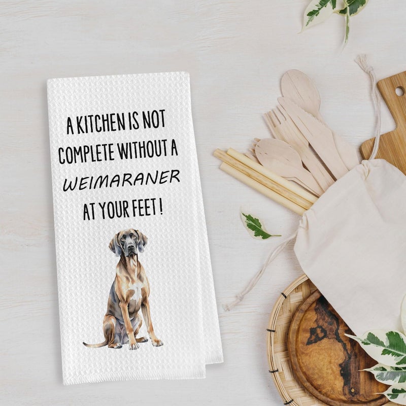 Geqtt Funny Weimaraner Kitchen Towels - Weimaraner Gifts Waffle Decorative Dish Towels, Dog Lover Mom Dad Gifts Hand Tea Towel, 16x24 Inch - Image 4